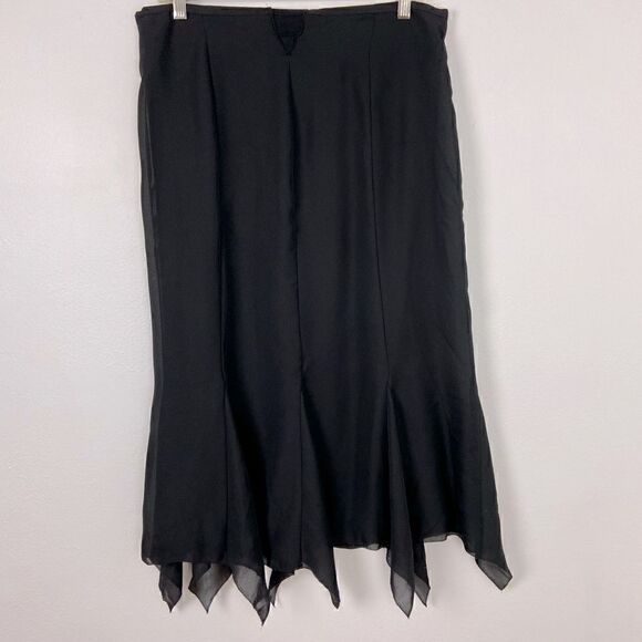 Vintage Black Whimsigoth Fairy Witchy Midi Skirt Sheer Lined 90’s Size 10 - Picture 1 of 13
